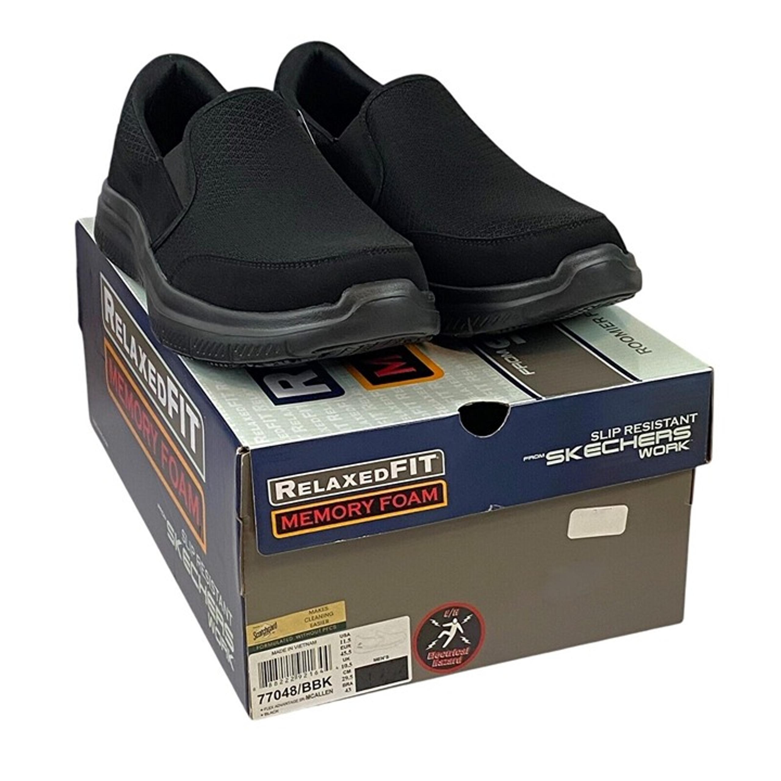 Skechers Men's 11.5 MCallen Slip Resistant Flex Advantage SR Work Shoes - Black