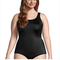 Lands End Tank Slimming Tummy Control Square Neck Tank Swimsuit Underwire 12 NWT