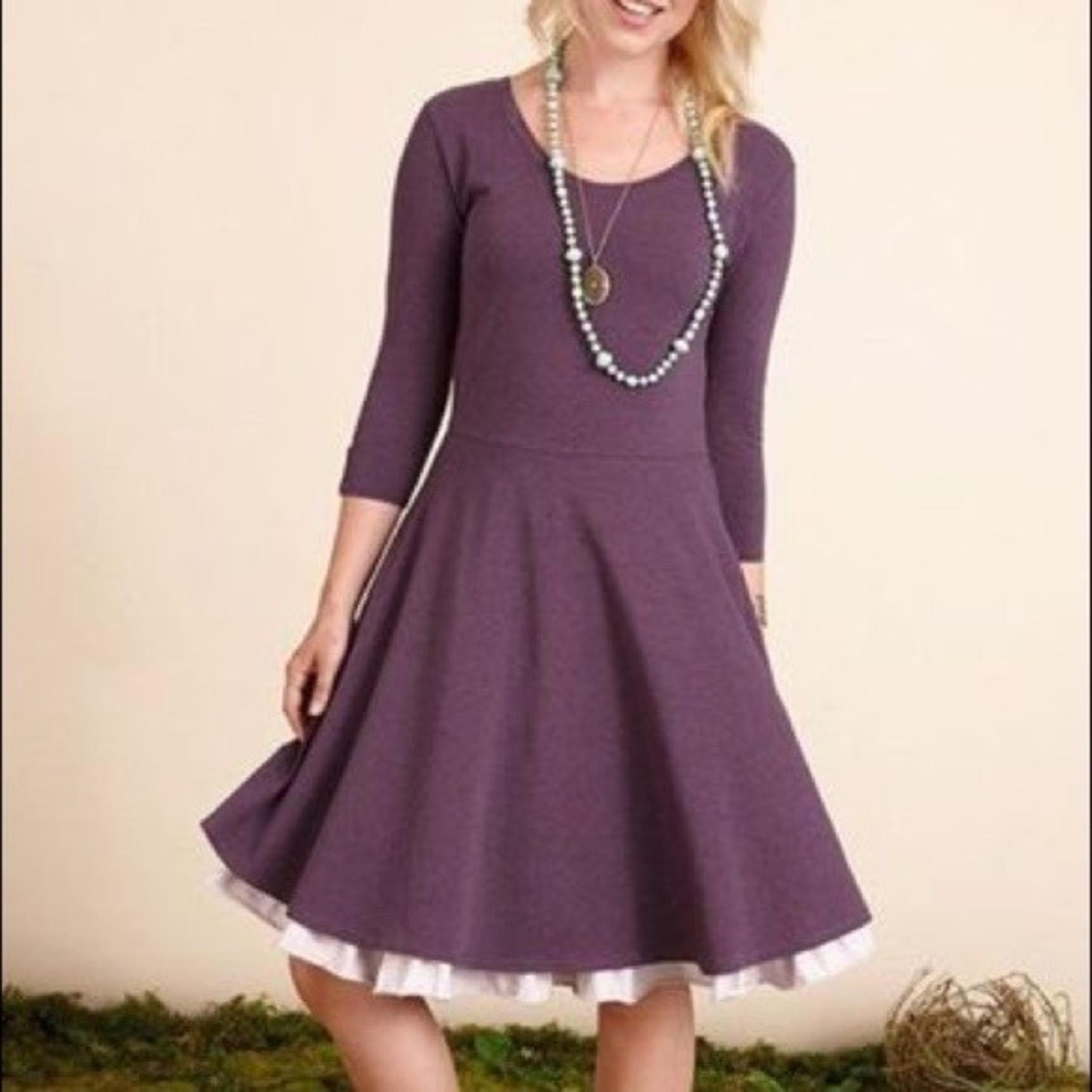 Matilda Jane Women's Fit & Flare Dress Midi Plum Purple Size Small