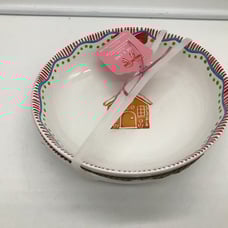 Harvest Green Studio Porcelain 8.5in Gingerbread House Bowl Set CC02B53015