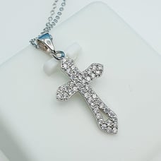 925 Sterling Silver Cubic Zircon Necklace, UU1P7A7007