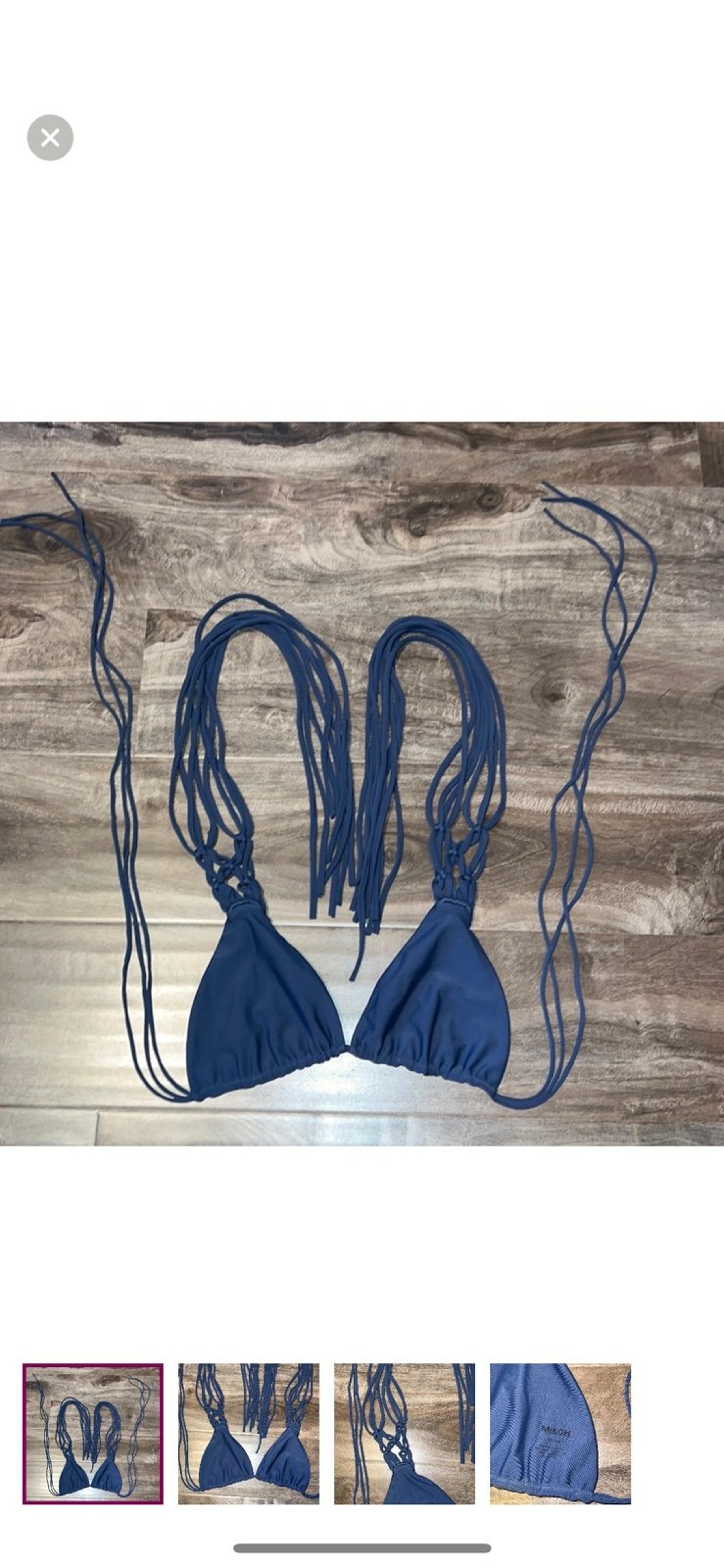 MIKOH SWIM TOP Blue swim top