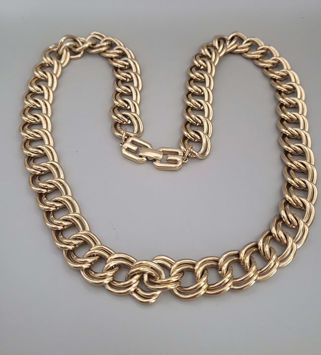 Vintage Givenchy double cable-link necklace