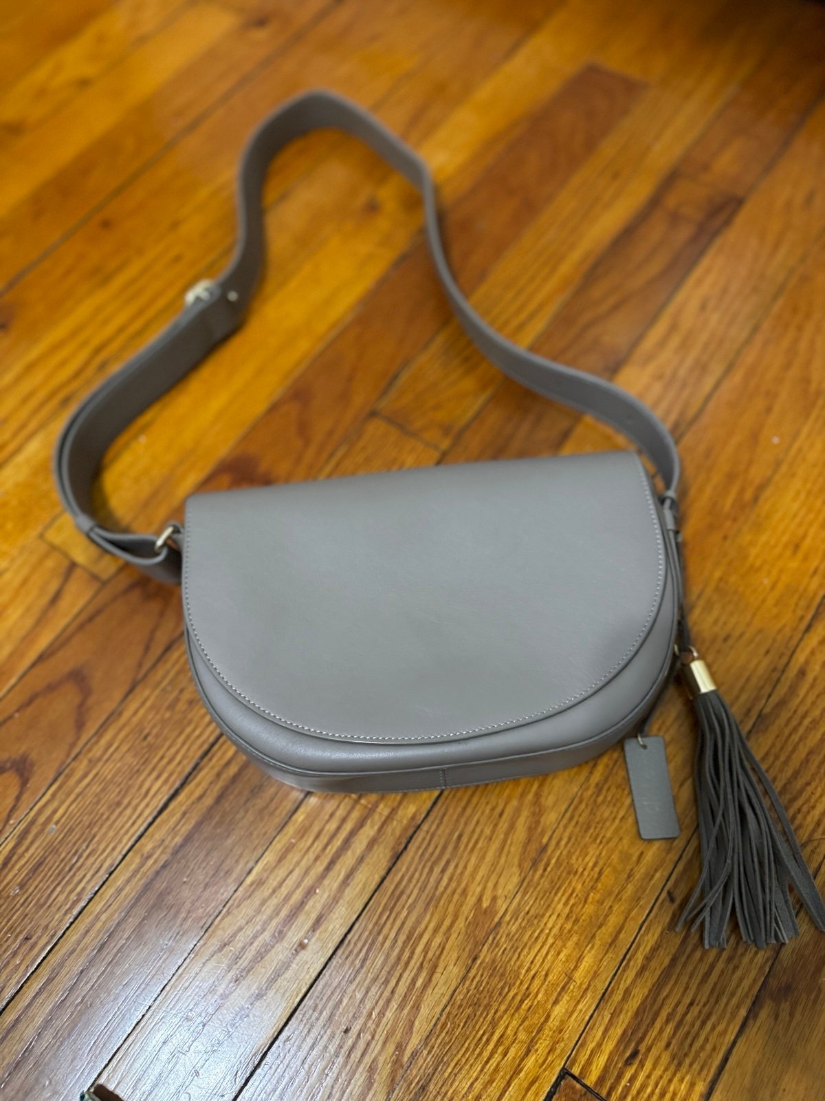 Cuyana moon bag with tassel