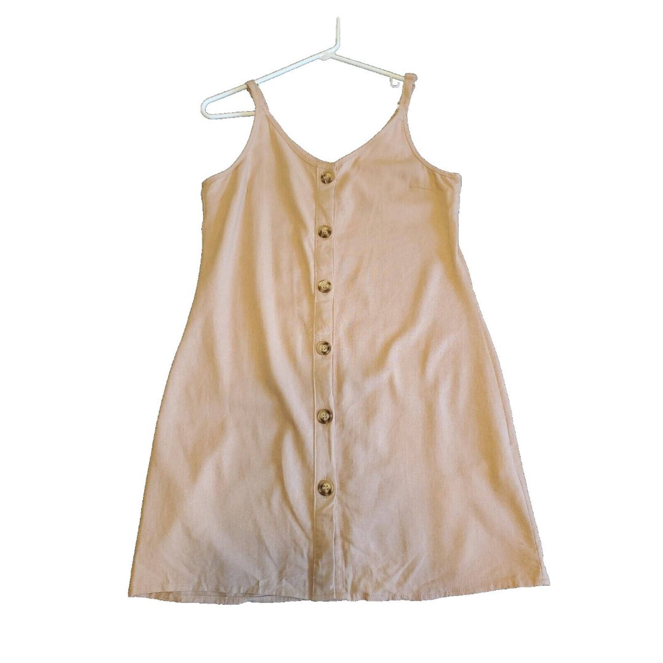 Womens XS Tunic Tank Top Lightweight Linen Blend Adjustable Straps By Cotton-On