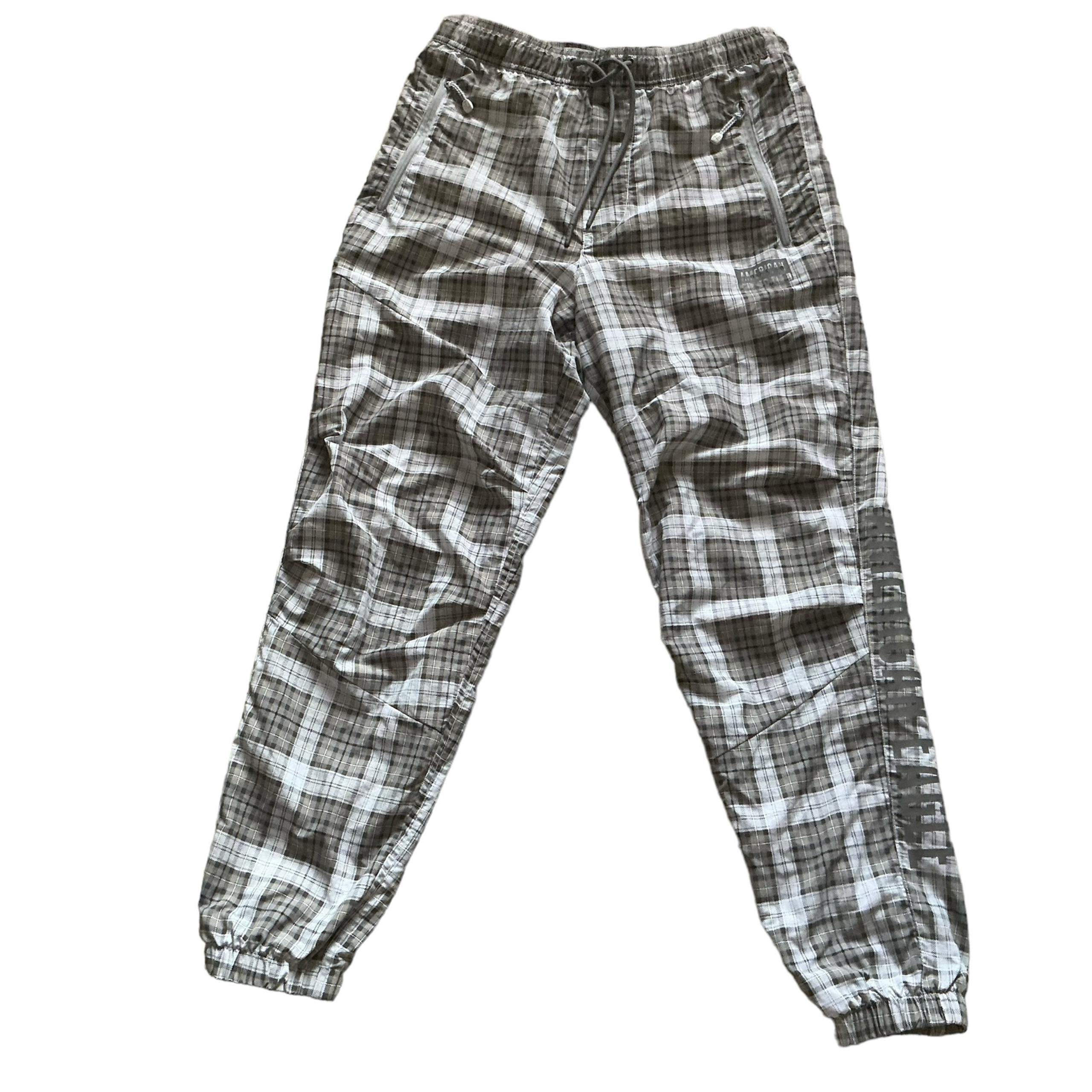 American Eagle AEO men’s plaid men’s jogger pants Sz XS  spell logo