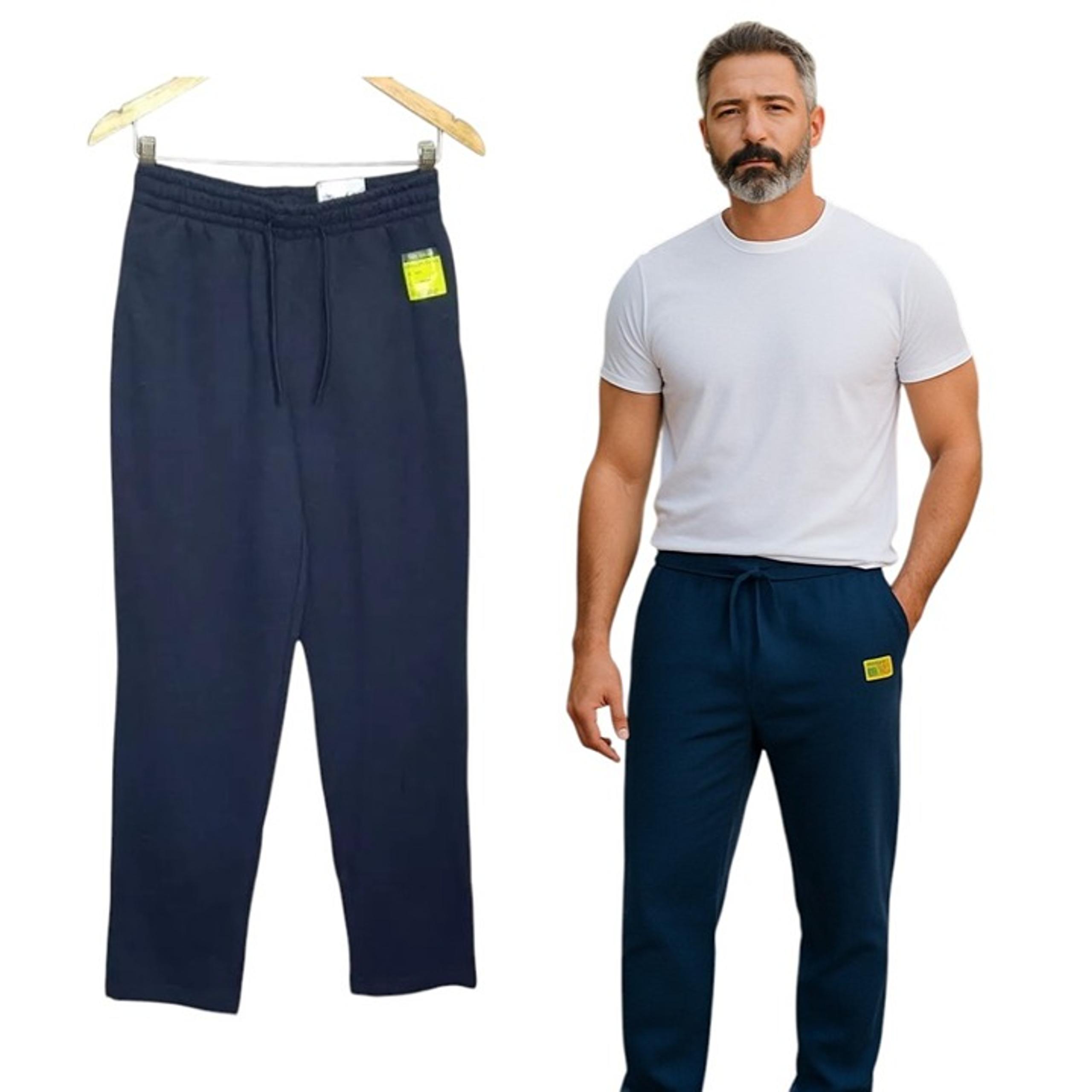 Tek Gear Men's Size Small Dress Blues Fleece Sweat Pants Open Bottom Pockets New