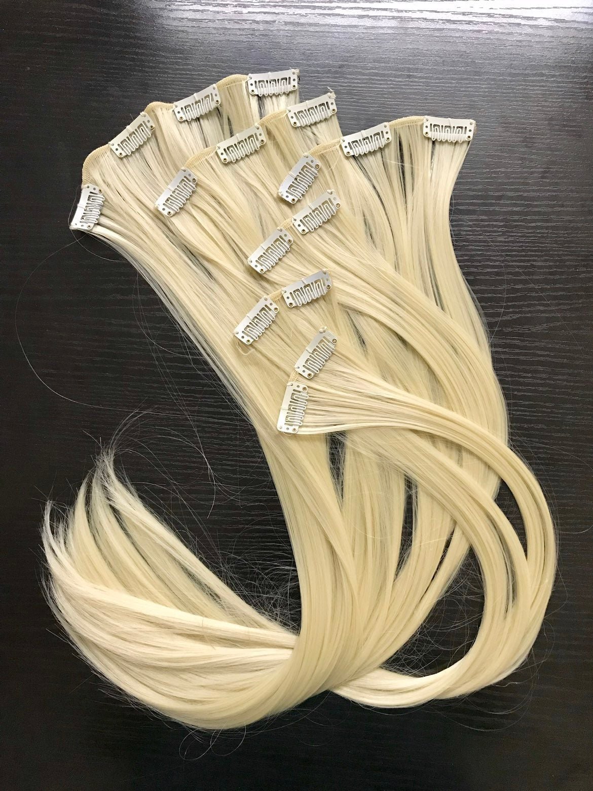 22 platinum blonde hair extension clip in