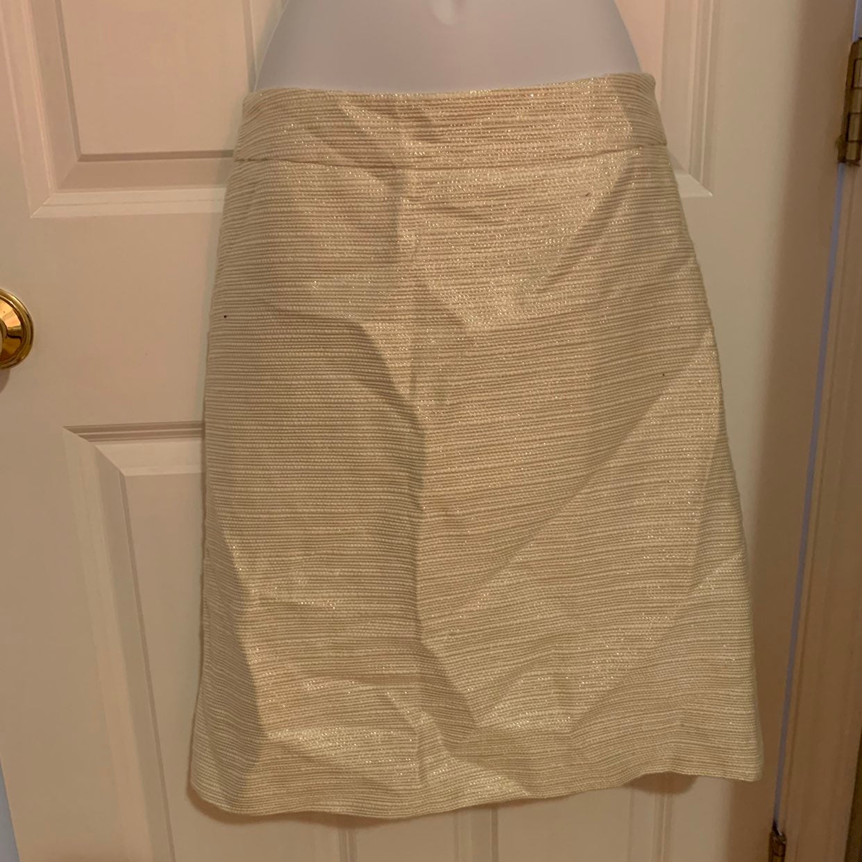 NEW Anthropologie Gold Tweed Skirt