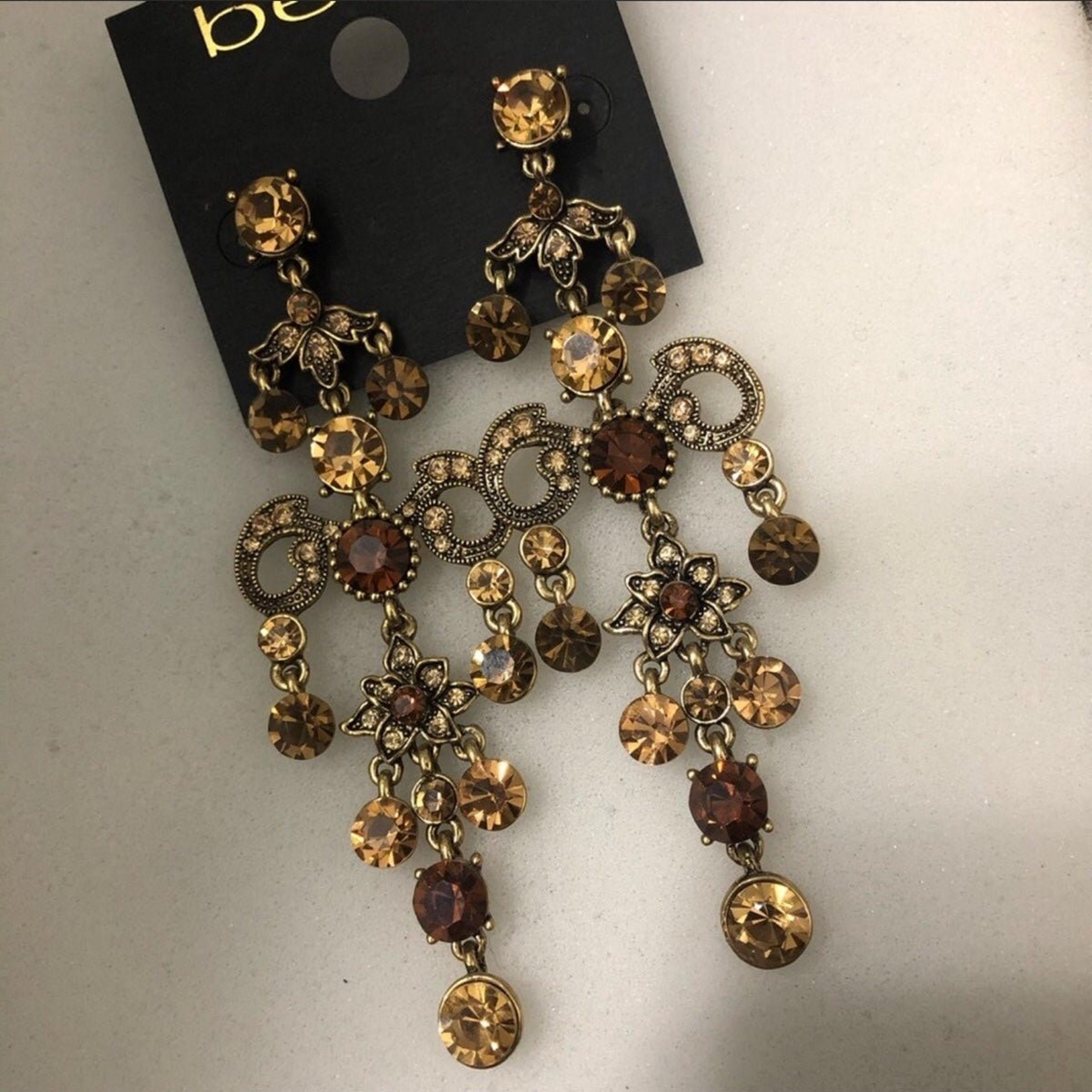 Bebe brown/copper stones earrings