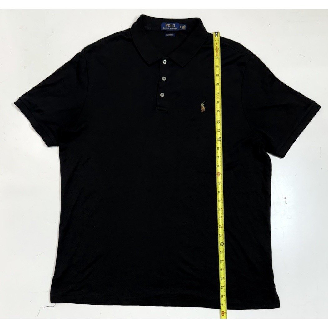 Polo Ralph Lauren Men's Classic Fit Short Sleeve Polo Black Size XL Flesh Pony