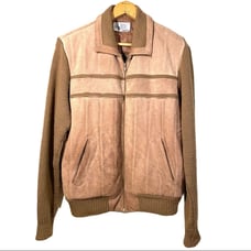 Vintage 90s Repage Soft Leather Bomber Jacket Brown Men's Size Large