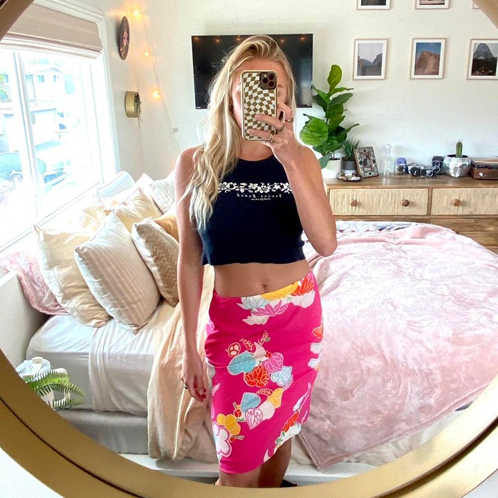 ESPRIT MIDI SKIRT PINK FLORAL Y2K WHIMSICAL FAIRY