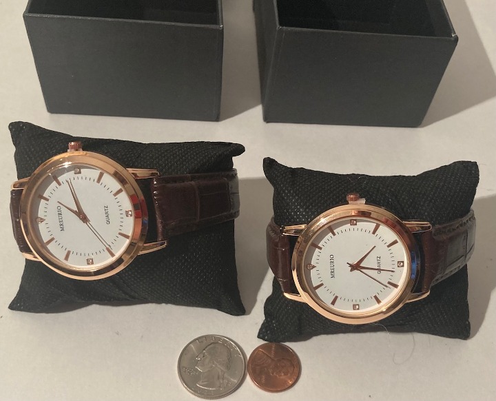 2 Vintage Mreurio Wrist Watches, Watch, Quality, Leather Bands, Nice, Quality