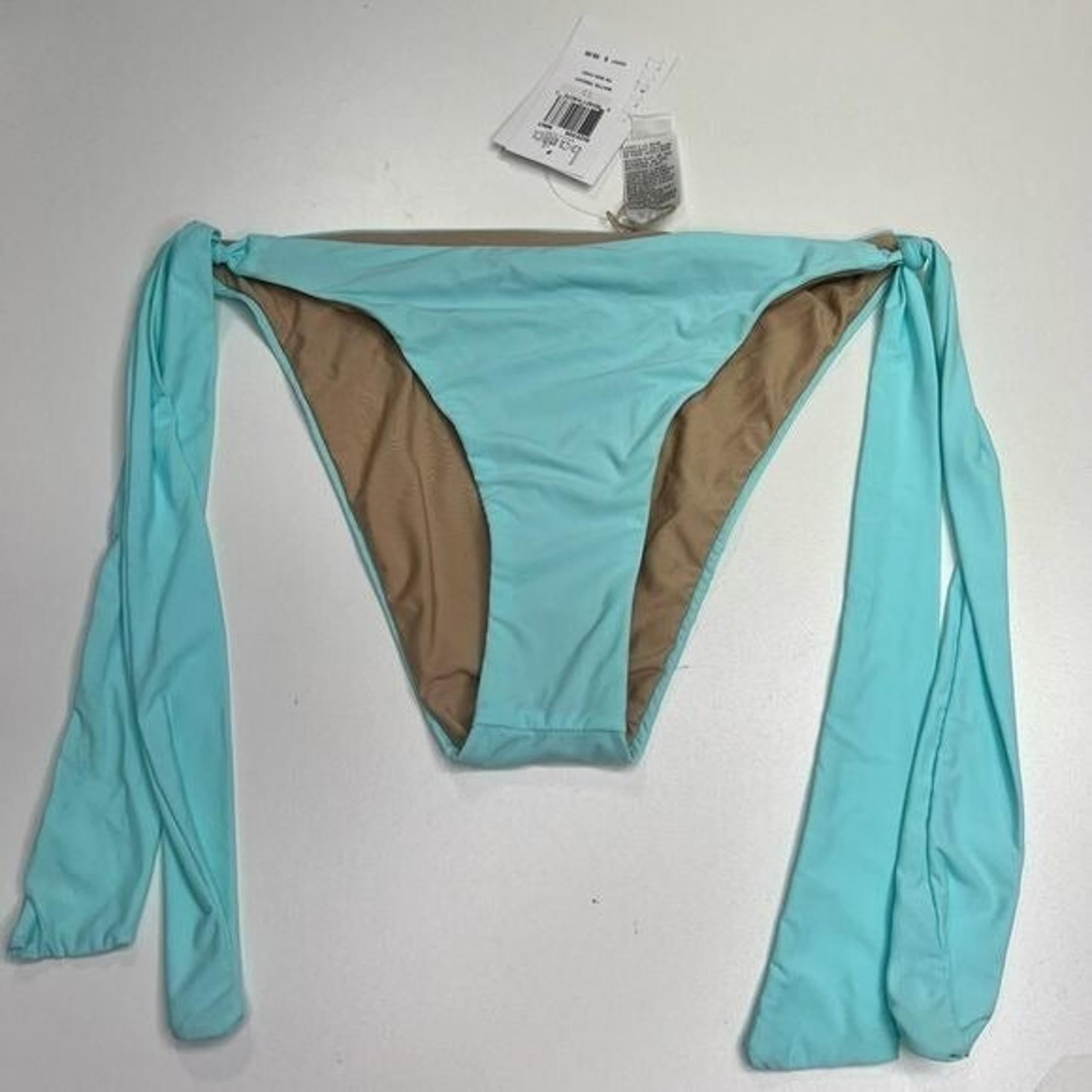 BASTA Surf Swimwear Blue Side Tie Bikini Bottoms New With Tags Size 10 Medium
