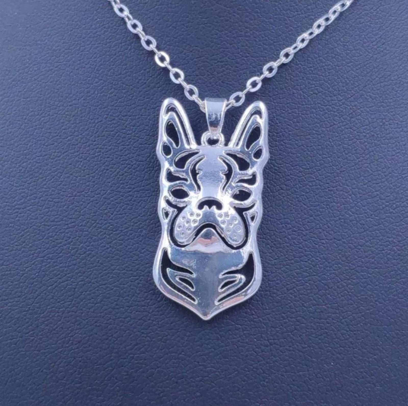 BOSTON TERRIER DOG Necklace silver 925