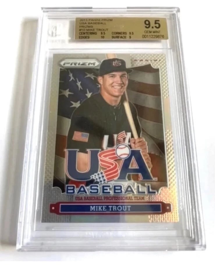 2013 Panini Silver Prizm Mike Trout USA Baseball BGS 9.5