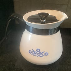 VINTAGE CORNING WARE 2-QT COFFEE TEA POT KETTLE CORNFLOWER BLUE MINT