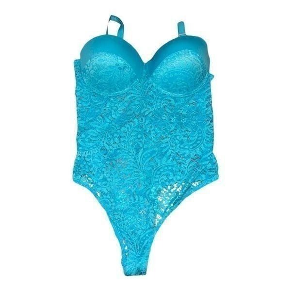 Premiere Teal Blue Turquoise Adjustable Strap Push Up Women’s Body Suit size 3X
