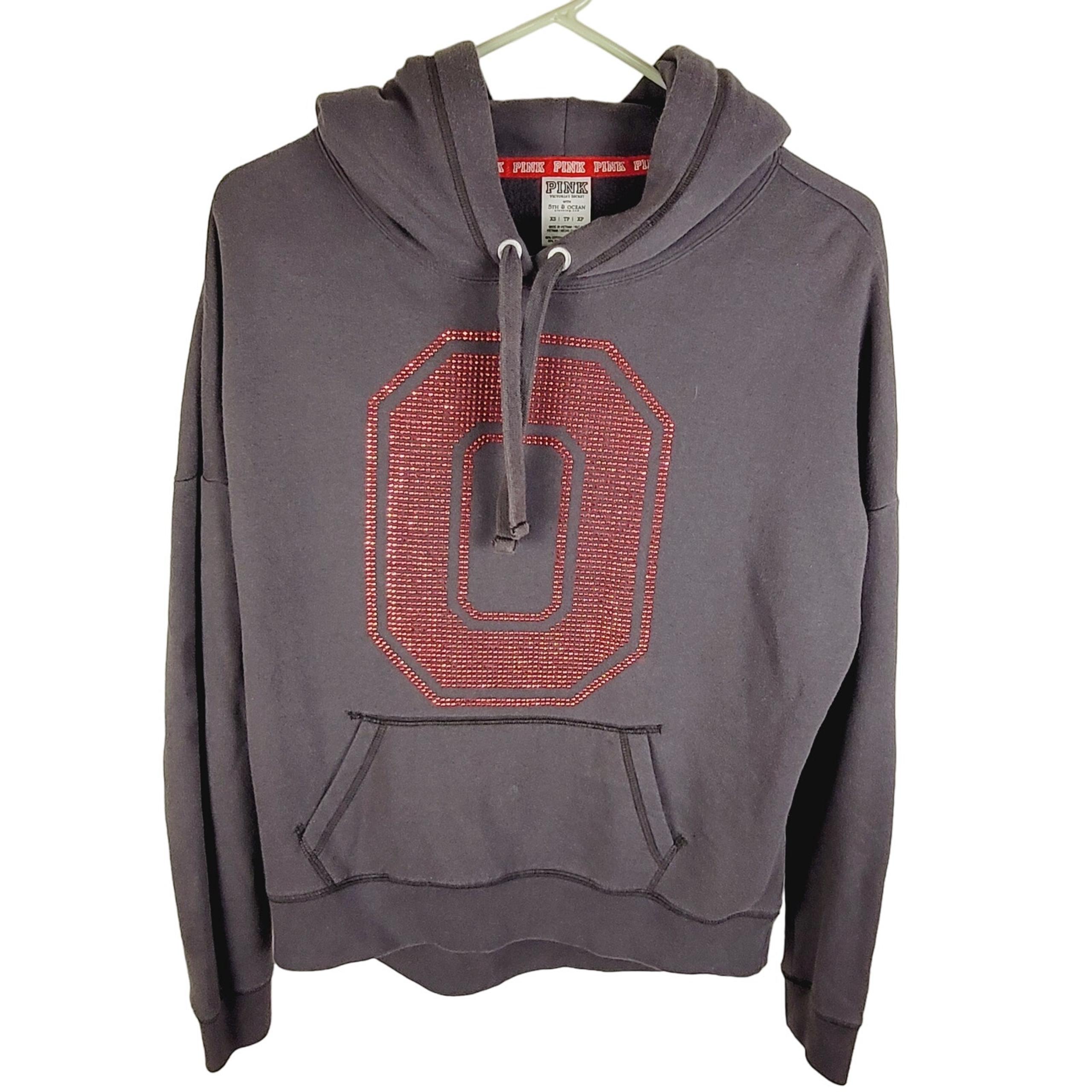 Victoria's Secret Pink womens gray sequined Ohio State University hoodie size XS