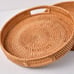 Round Woven Rattan Tray with Handles