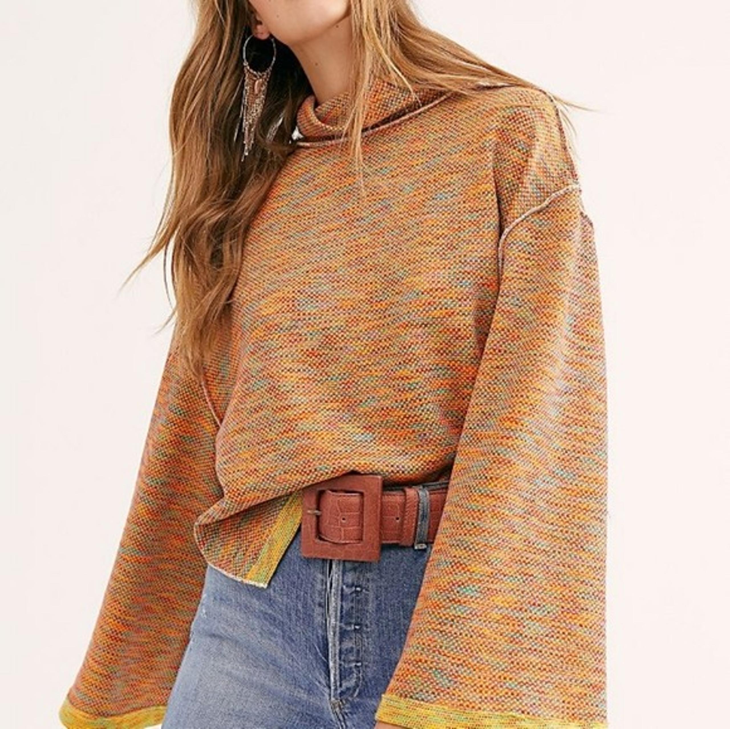 WTF Sunny Days Orange Turtleneck Sweater