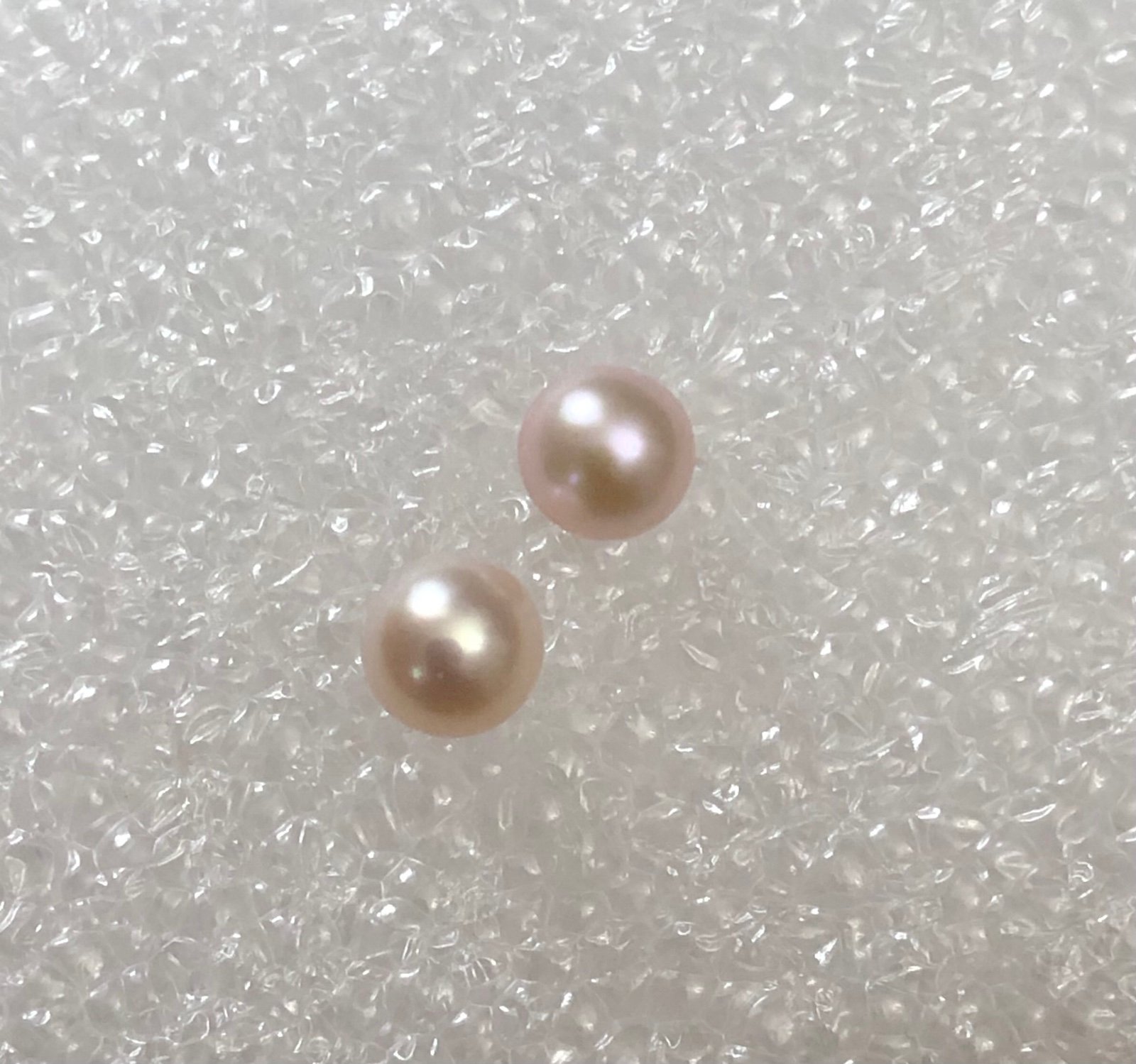 14k gold 4.5mm light pink purple Akoya pearl studs earrings 14k GF ear backs