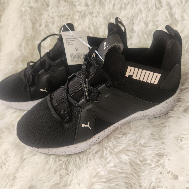 Puma Contempt Demi Mesh SoftFoam Black Sneakers Size 9 Womens Lightweight Athlet