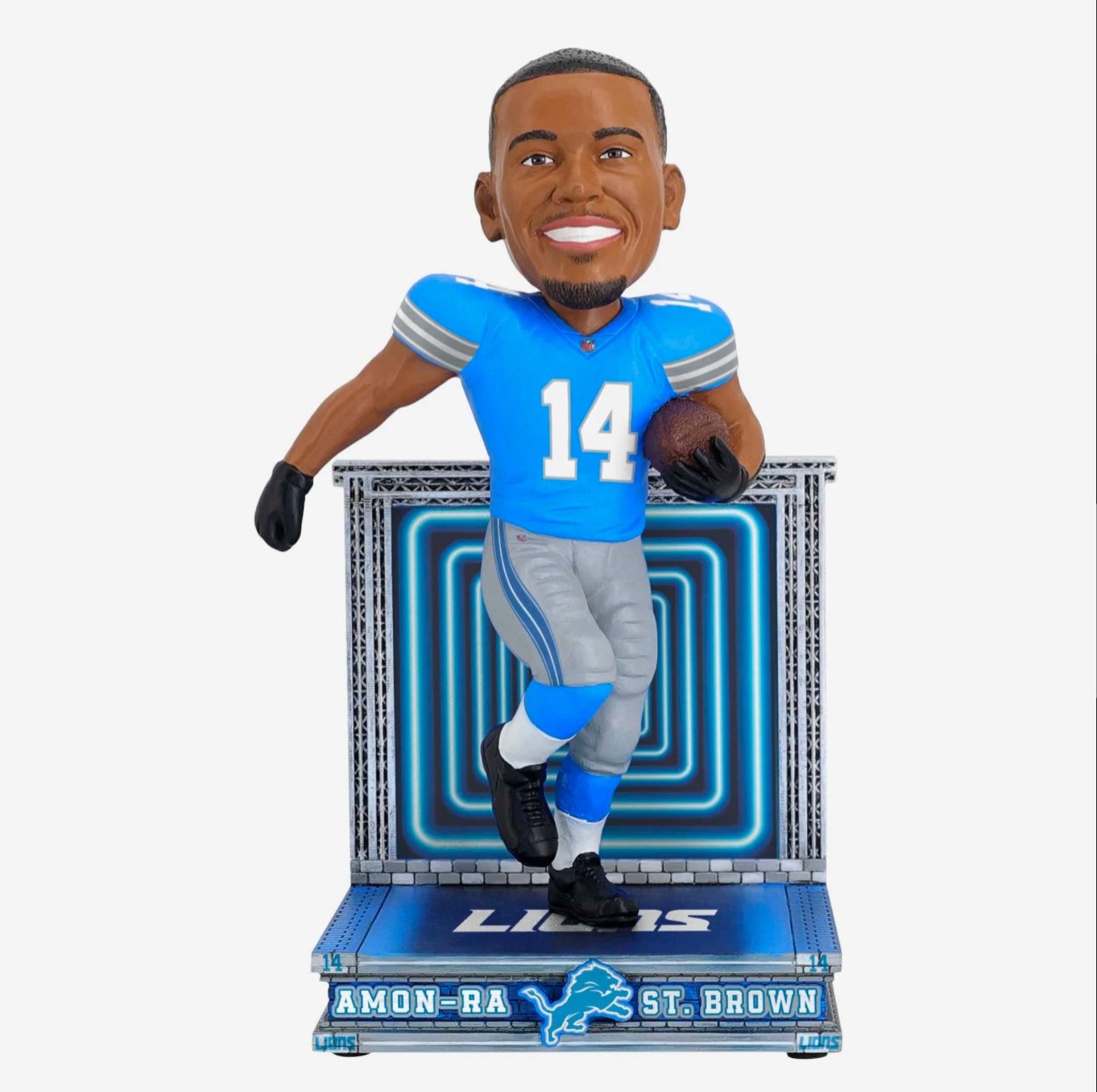 Amon-Ra St Brown Detroit Lions Motor City Momentum Bobblehead FOCO NEW ORIG BOX