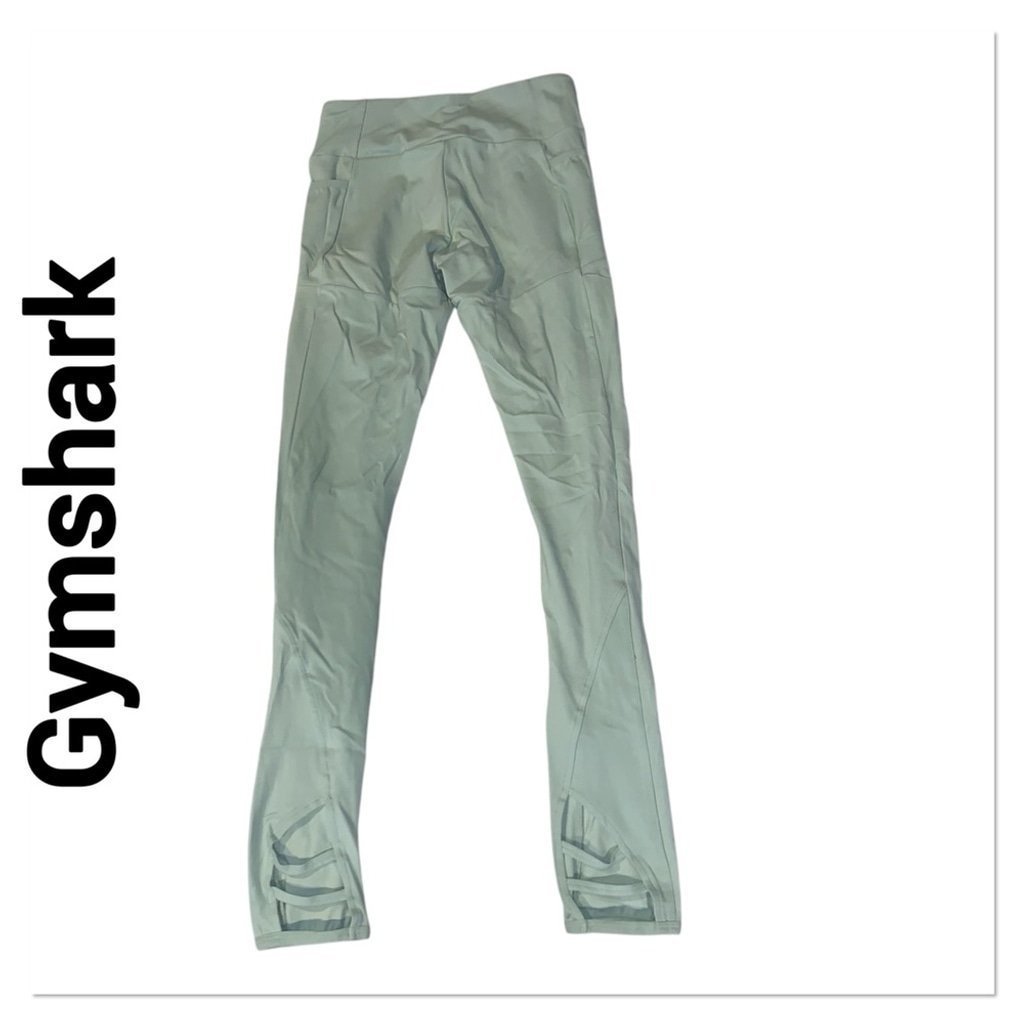 Gymshark Pistachio Green Crossover Waist Leggings with pockets size small