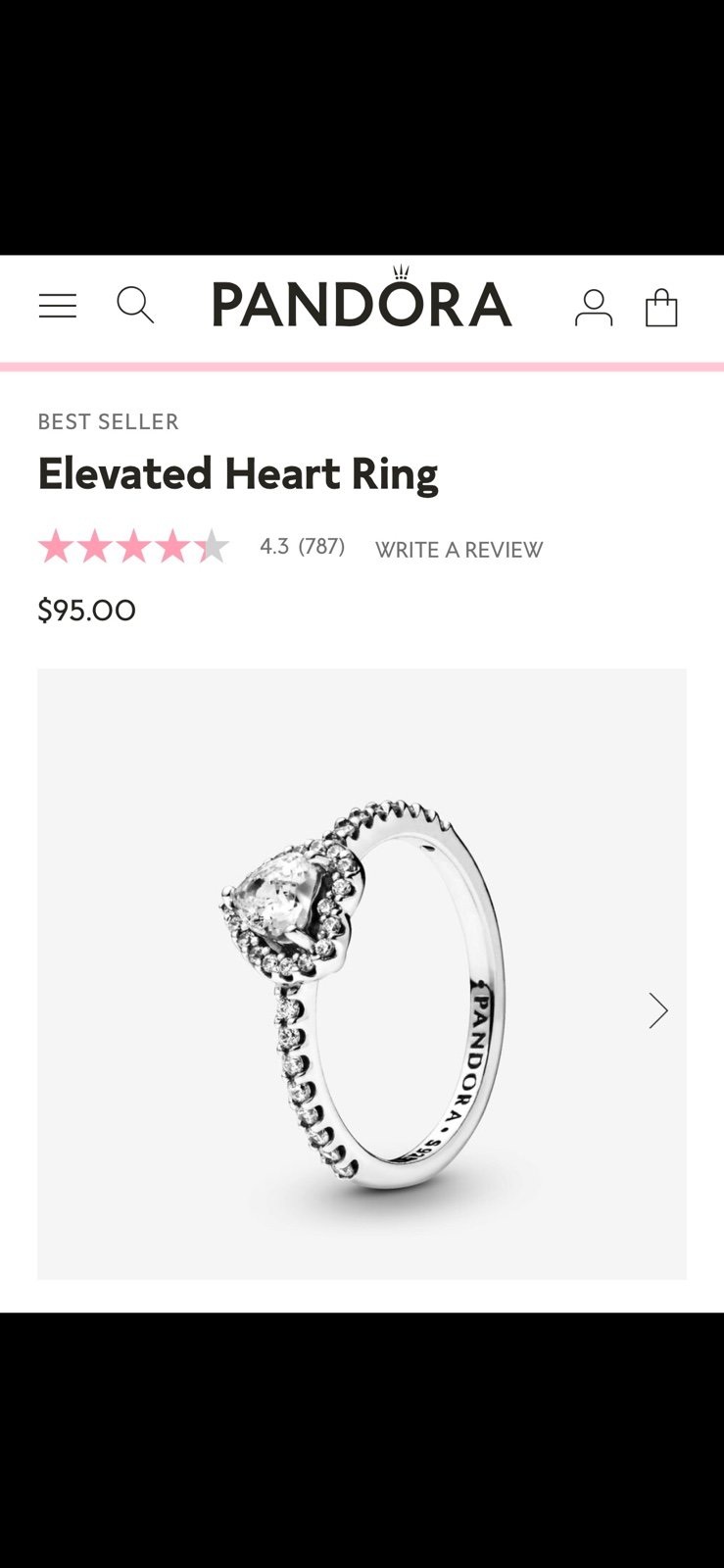 Pandora Elevated Heart Ring