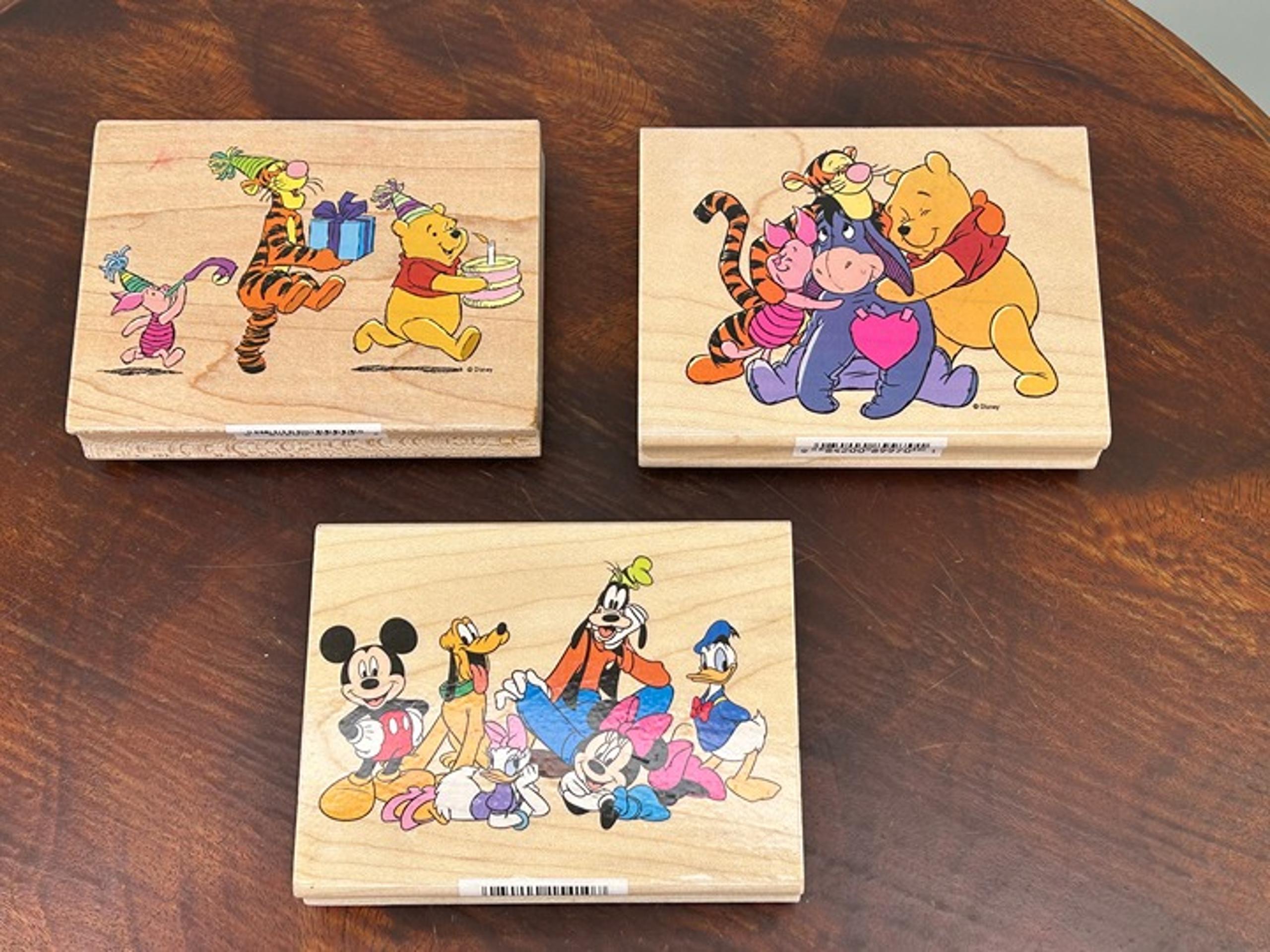 3 All Night Media Disney & Winnie The Pooh Rubber Stamp Lot