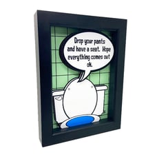 Funny Bathroom Print Restroom Sign Toilet Humor 3D Art