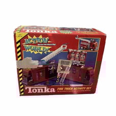 RARE Vintage TONKA Action World Fire Truck Activity Set **Damaged Box