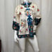 60s Lily silk floral embroidered kimono size:M