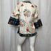60s Lily silk floral embroidered kimono size:M