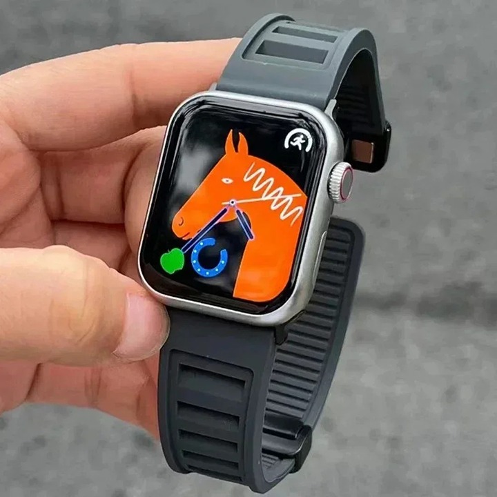 Soft Silicone Magnetic Band for Apple Watch Breathable Strap for iWatch 10 46mm