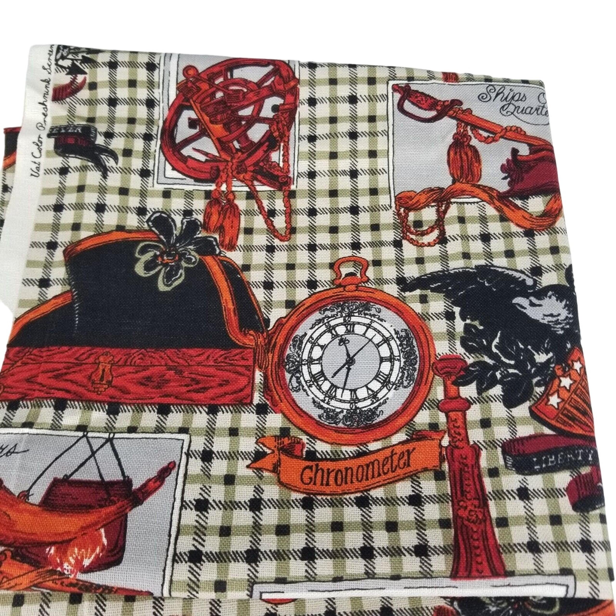 Vintage Waverly Fabric Liberty Colonial Print Zepel Finish Rust Red 1yd