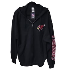 Junk Food NFL Arizona Cardinals Black Full Zip Hoodie Unisex Adult XL NWT