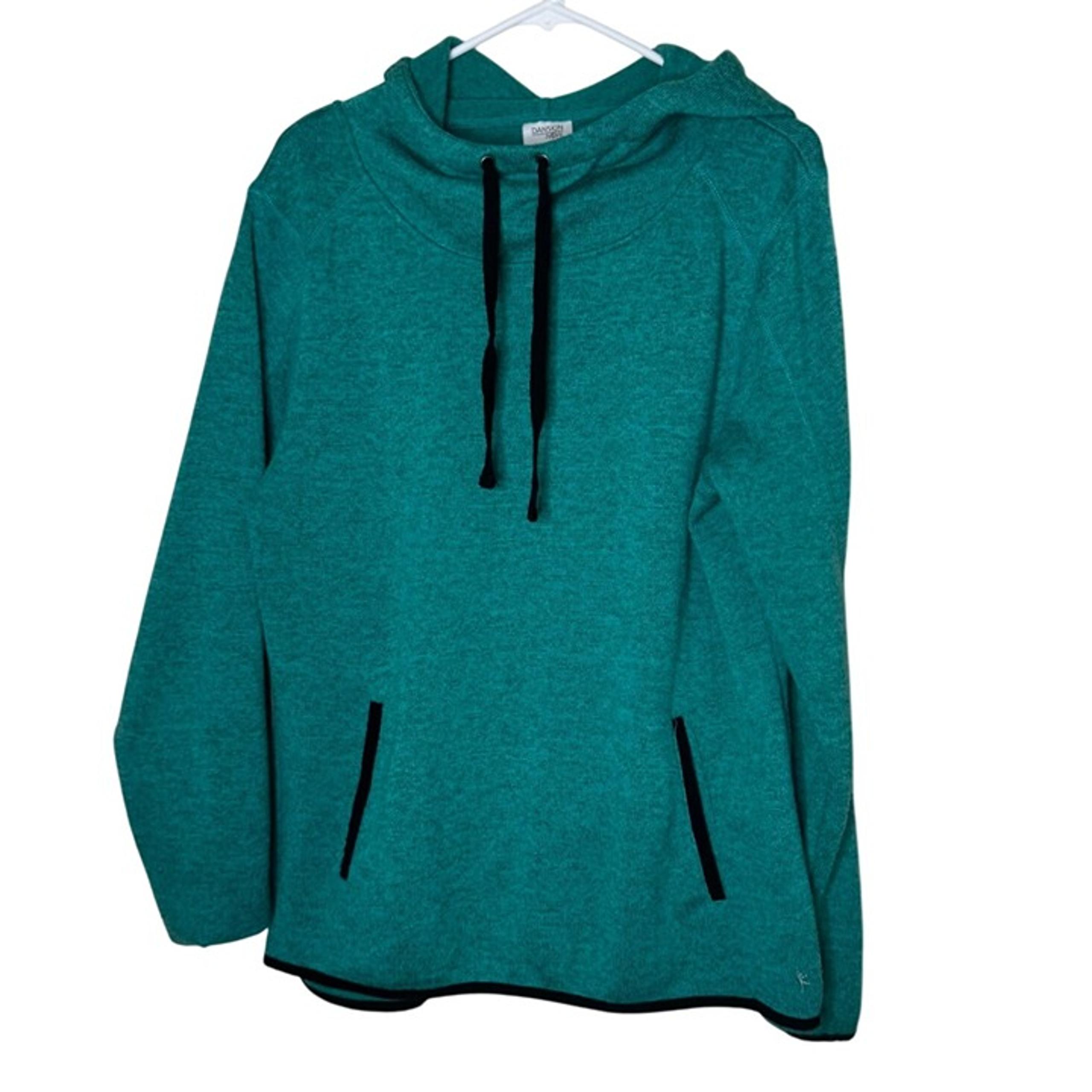 Danskin Now Hoodie Sweatshirt Teal Pullover Thumbholes Women’s XL Activewear