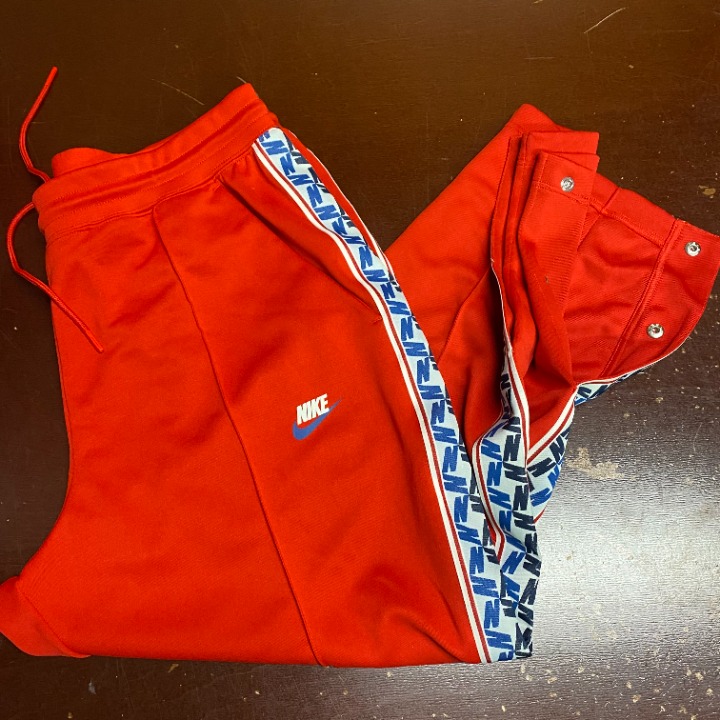 Nike Mens Red Logo Taped Elastic Waist Pockets Activewear Track Pants Size XXL