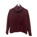 EILEEN FISHER Burgundy Italian Yarn Mohair Boxy Turtleneck Sweater XS Petite