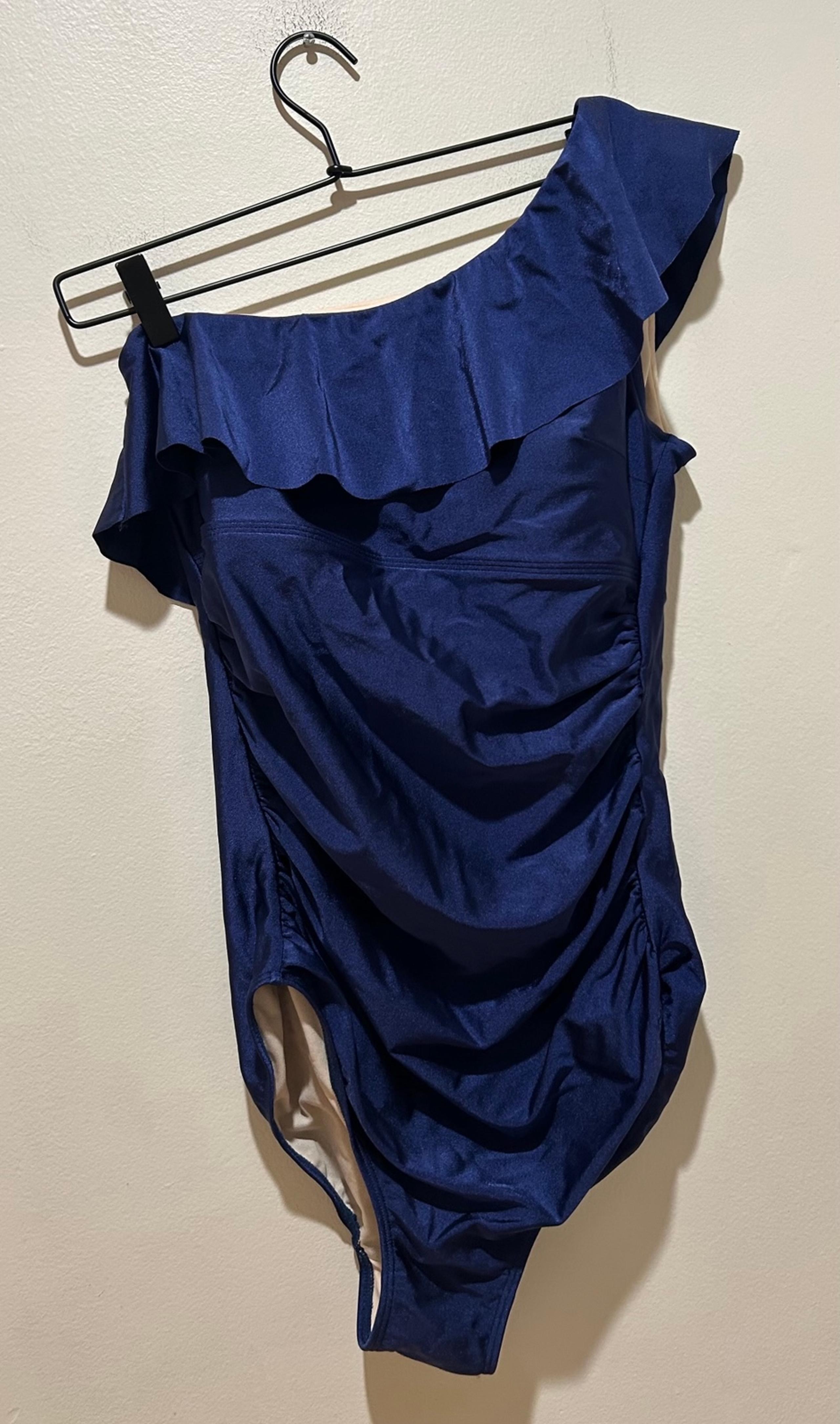 Albion Single Shoulder Ruffle Top One Piece Swimming Suit - Women’s Size Medium