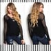Black Sweater w/Crochet Sleeves - Medium