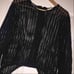 Black Sweater w/Crochet Sleeves - Medium