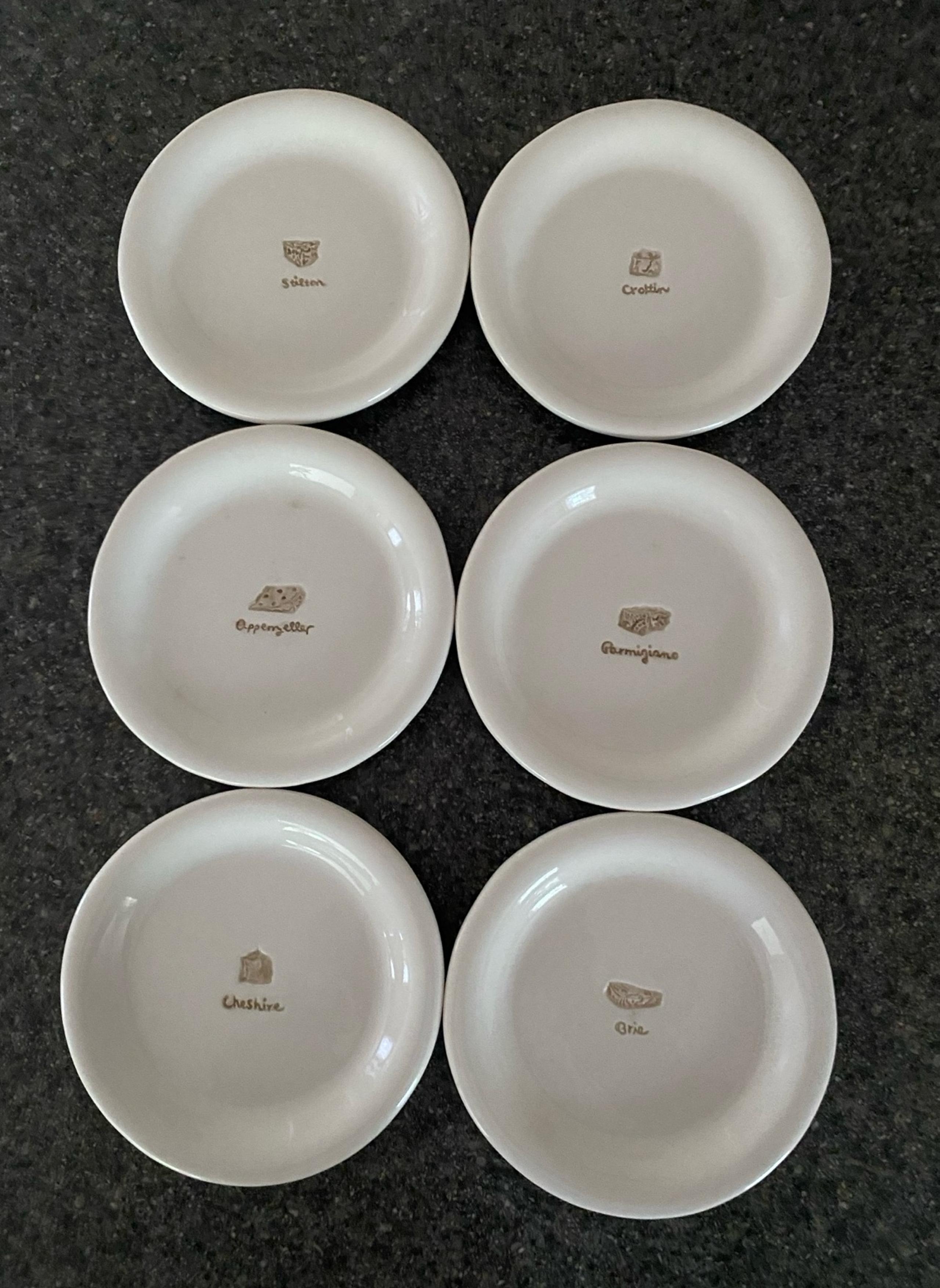 Williams-Sonoma Cheese Series Embossed Appetizer Plates (Set Of 6) BOXED