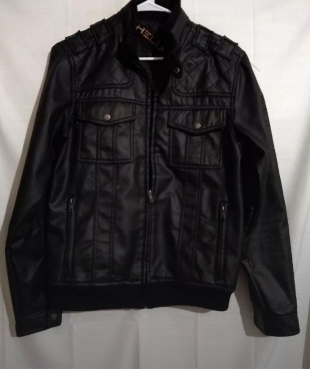 Helix Faux Leather Jacket Zip Up Lightweight Coat Motorcycle Moto Mens Unisex