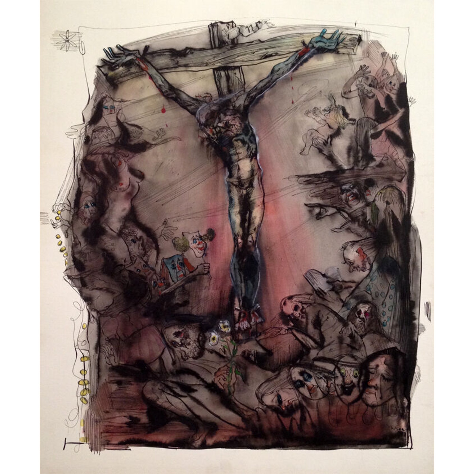 Julian Ritter Crucifixion - 1 Mixed Media on Matte 20 x 24 - 180