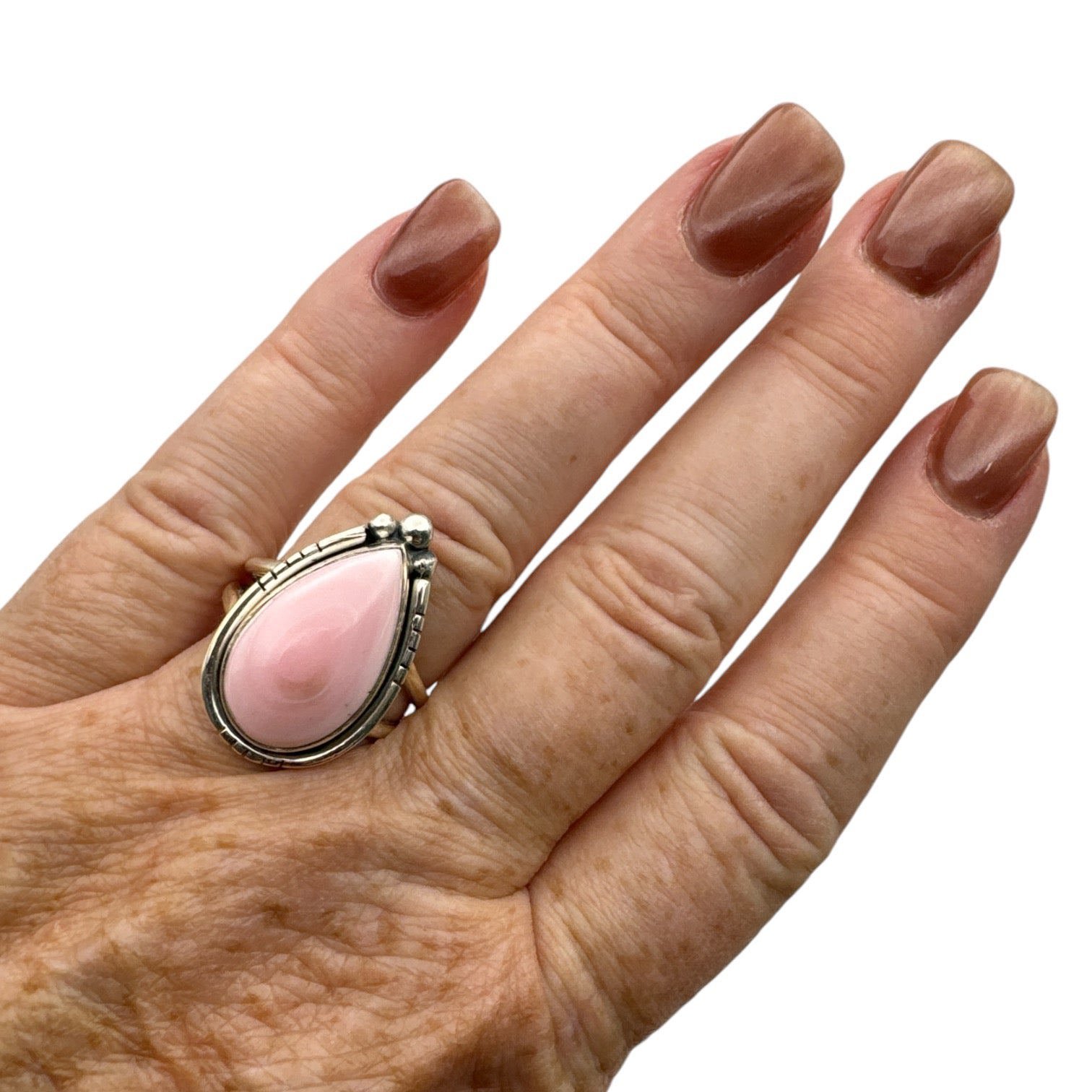 Pink Conch Solid 925 Sterling Silver Ring