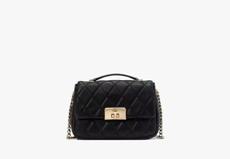 Kate Spade KJ949 Carey Quilted Small Flap Crossbody Black